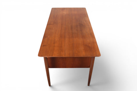 Ib Kofod Larsen writing desk in teak, rear view, Scandinavian modern furniture
