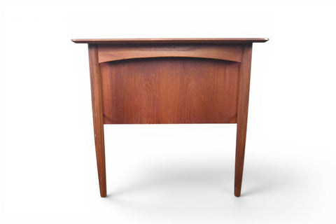 Mid-century teak executive desk by Ib Kofod Larsen, full view in room setting