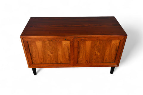 ON HOLD- SMALL DANISH MODERN CREDENZA / RECORD CABINET IN ROSEWOOD