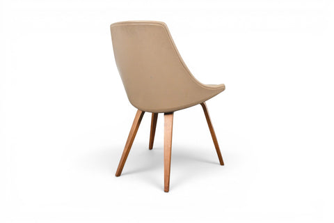 Bentwood walnut dining chair leg and base detail, professionally restored