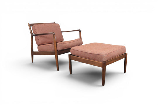 DUX LOWBACK LOUNGE CHAIR + OTTOMAN BY FOLKE OHLSSON
