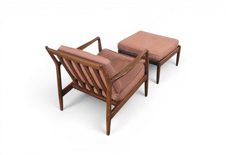 1960s DUX lowback lounge chair by Folke Ohlsson, rear view, restored condition