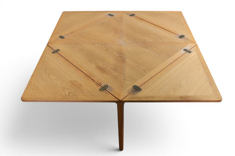 Danish modern expandable card dining table in oak by Slagelse Møbelværk, Berkeley CA