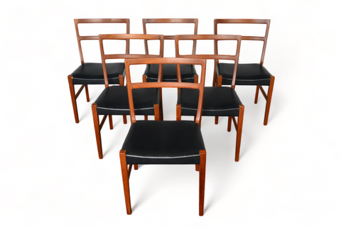 Set of six teak dining chairs by Johnannes Andersen, original 1950s Danish design