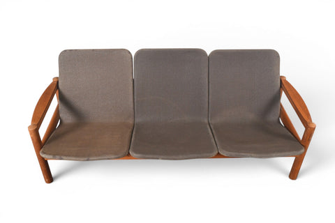 Vintage Danish teak three-seat sofa by Domino Møbler, 1960s – view 2
