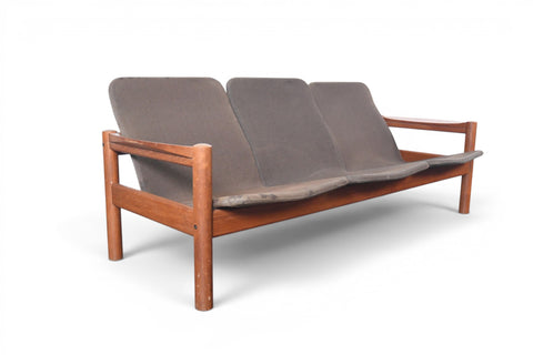 Vintage Danish teak three-seat sofa by Domino Møbler, 1960s – view 4
