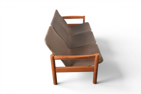 Vintage Danish teak three-seat sofa by Domino Møbler, 1960s – view 5