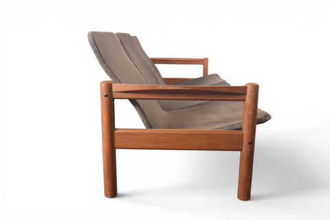 Vintage Danish teak three-seat sofa by Domino Møbler, 1960s – view 6