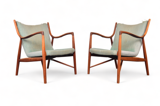 RARE PAIR OF FINN JUHL NV45 LOUNGE CHAIRS IN TEAK