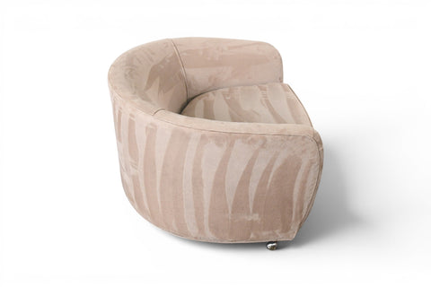 Vintage mid-century tub chair in the manner of Milo Baughman, walnut and suede – view 5