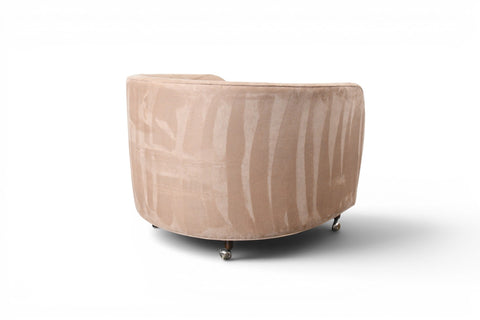 Vintage mid-century tub chair in the manner of Milo Baughman, walnut and suede – view 8