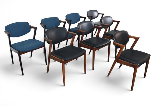 SET OF EIGHT KAI KRISTIANSEN MODEL 42 DINING CHAIRS IN ROSEWOOD