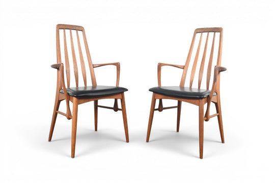 PAIR OF NIELS KOEFOED "EVA" HIGHBACK DINING ARMCHAIRS IN TEAK