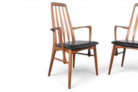 Pair of vintage Niels Koefoed Eva highback teak dining armchairs, 1960s – view 3