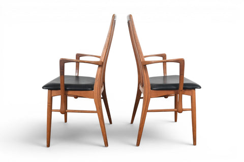 Pair of vintage Niels Koefoed Eva highback teak dining armchairs, 1960s – view 4