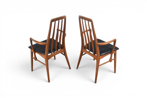 Pair of vintage Niels Koefoed Eva highback teak dining armchairs, 1960s – view 5