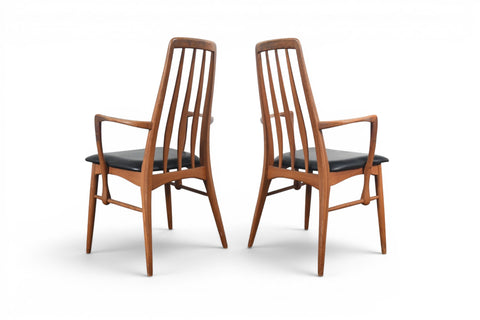 Pair of vintage Niels Koefoed Eva highback teak dining armchairs, 1960s – view 6