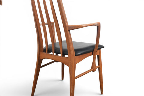 Pair of vintage Niels Koefoed Eva highback teak dining armchairs, 1960s – view 7