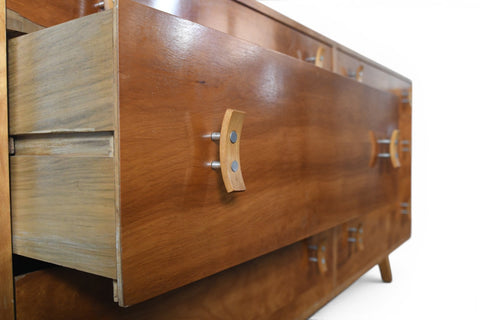 STANLEY YOUNG SIX DRAWER DRESSER IN WALNUT