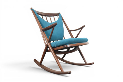 Vintage Frank Reenskaug afromosia rocking chair for Bramin, 1950s, view 2
