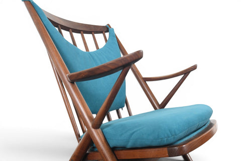 Vintage Frank Reenskaug afromosia rocking chair for Bramin, 1950s, view 3