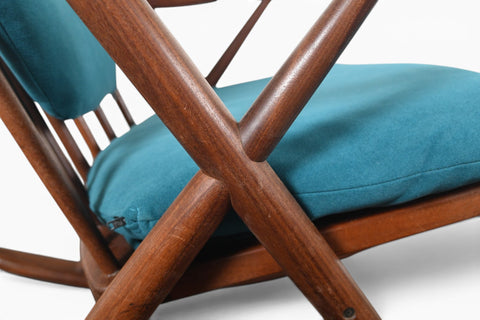 Vintage Frank Reenskaug afromosia rocking chair for Bramin, 1950s, view 4