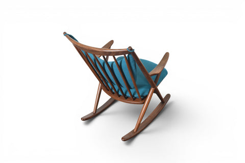 Vintage Frank Reenskaug afromosia rocking chair for Bramin, 1950s, view 6