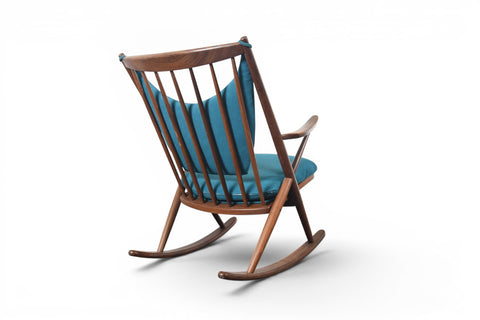 Vintage Frank Reenskaug afromosia rocking chair for Bramin, 1950s, view 7