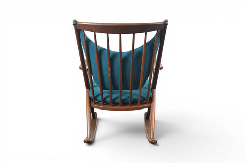 Vintage Frank Reenskaug afromosia rocking chair for Bramin, 1950s, view 8
