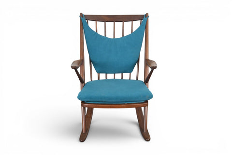 Vintage Frank Reenskaug afromosia rocking chair for Bramin, 1950s, view 9