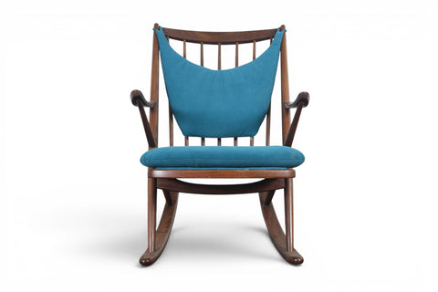 Vintage Frank Reenskaug afromosia rocking chair for Bramin, 1950s, view 10