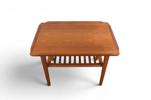 Vintage Holger Georg Jensen teak side table with lower rack, 1960s, view 2