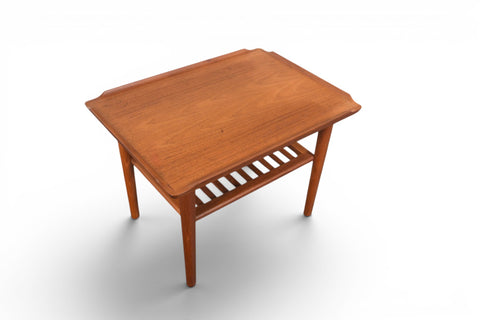 Vintage Holger Georg Jensen teak side table with lower rack, 1960s, view 4