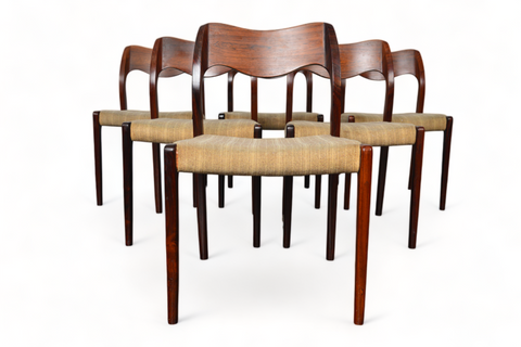 SET OF SIX J.L. MØLLER MODEL 71 DINING CHAIRS IN BRAZILIAN ROSEWOOD #1