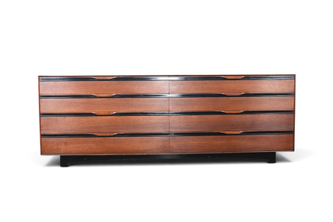 JOHN KAPEL LOW EIGHT DRAWER DRESSER IN WALNUT