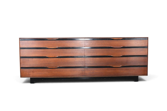 JOHN KAPEL LOW EIGHT DRAWER DRESSER IN WALNUT