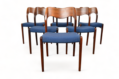 SET OF SIX J.L. MØLLER MODEL 71 DINING CHAIRS IN BRAZILIAN ROSEWOOD #2