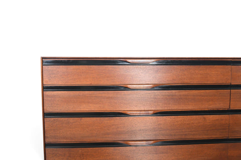 JOHN KAPEL LOW EIGHT DRAWER DRESSER IN WALNUT