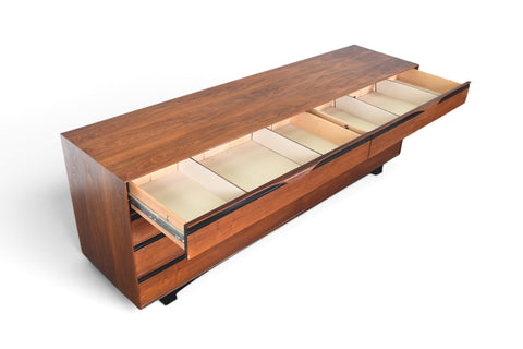 JOHN KAPEL LOW EIGHT DRAWER DRESSER IN WALNUT