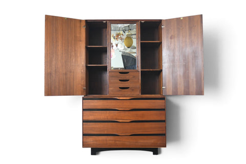 JOHN KAPEL TALL DRESSER / WARDROBE IN WALNUT