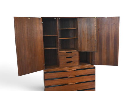 JOHN KAPEL TALL DRESSER / WARDROBE IN WALNUT