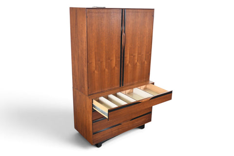 JOHN KAPEL TALL DRESSER / WARDROBE IN WALNUT