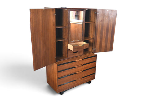 JOHN KAPEL TALL DRESSER / WARDROBE IN WALNUT