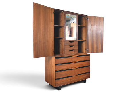 JOHN KAPEL TALL DRESSER / WARDROBE IN WALNUT