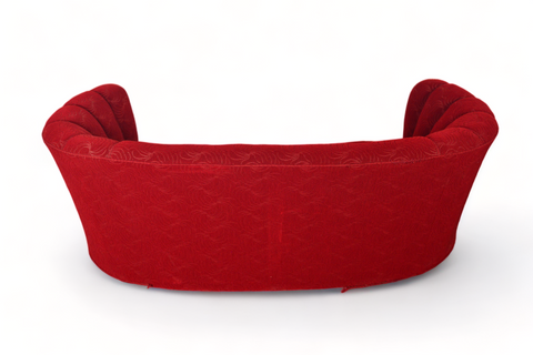 1940s BANANA SOFA IN RASPBERRY BROCADE FABRIC