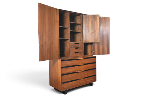 JOHN KAPEL TALL DRESSER / WARDROBE IN WALNUT