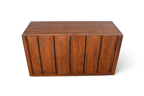 1960s BARZILAY TAMBOUR STEREO CABINET IN WALNUT