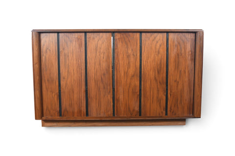 1960s BARZILAY TAMBOUR STEREO CABINET IN WALNUT