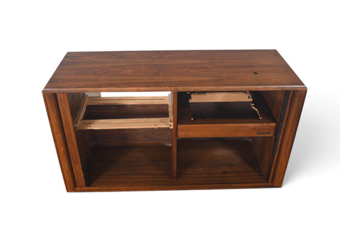 1960s BARZILAY TAMBOUR STEREO CABINET IN WALNUT