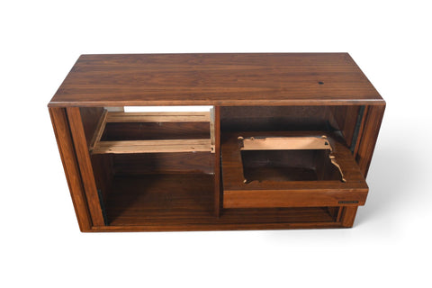 1960s BARZILAY TAMBOUR STEREO CABINET IN WALNUT
